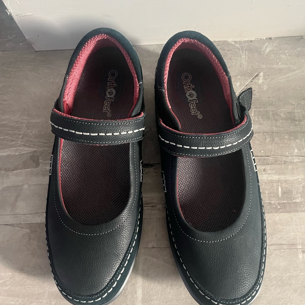 Orthofeet Navy Mary Jane supportive Shoes women’s sz 8.5 NWOB